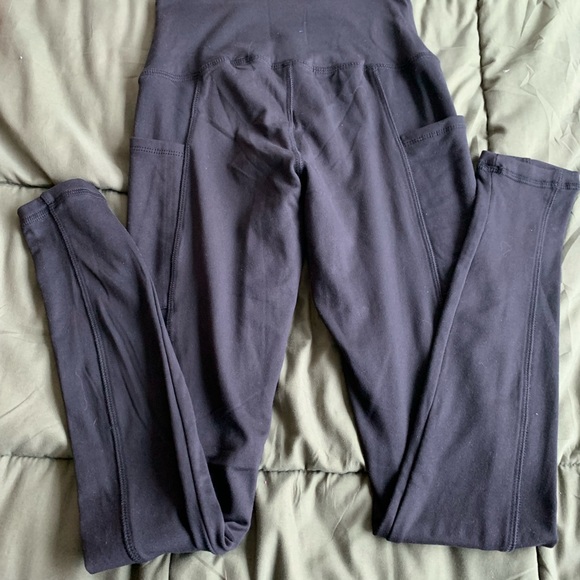 fleece lined black leggings from aeropostale/blue notes. size small. - Picture 2 of 3